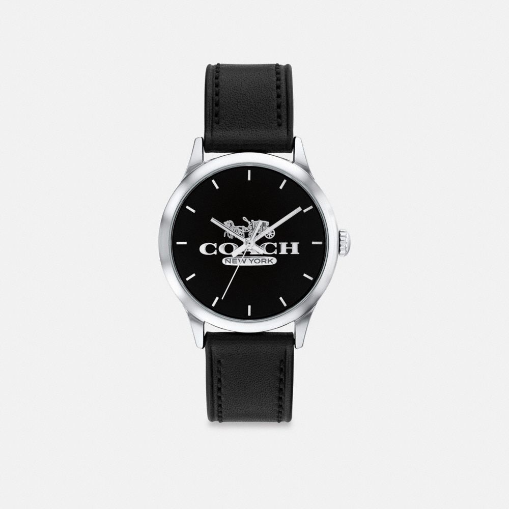 COACH®,RUBY WATCH, 32MM,Black,Front View