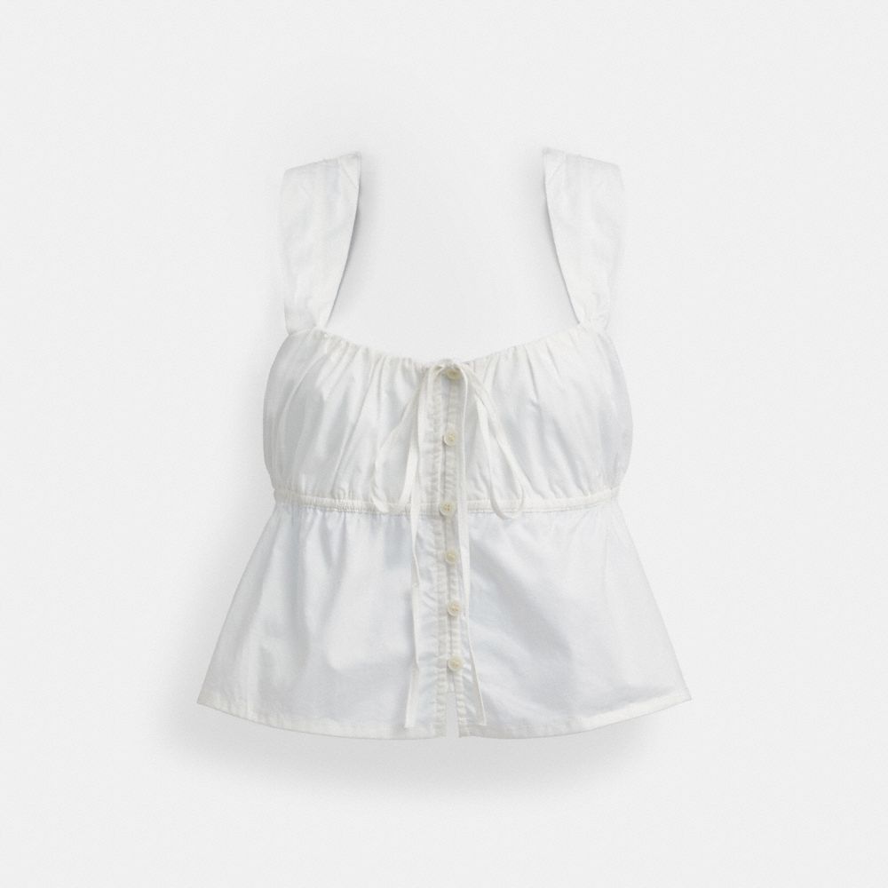 COACH®,SOLID TOP IN ORGANIC COTTON,Organic Cotton,White,Front View