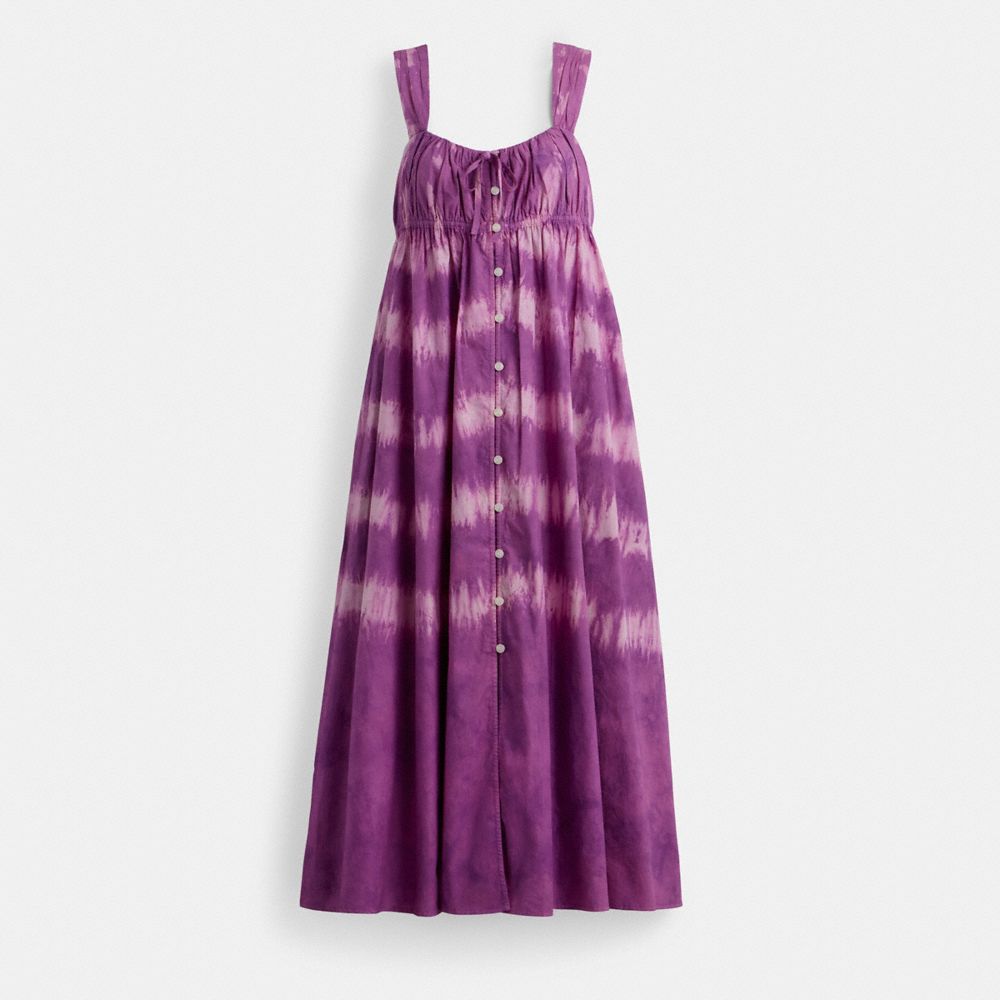 Coach Women s Tie Dye Sleeveless Dress in Purple Organic Cotton Size 14