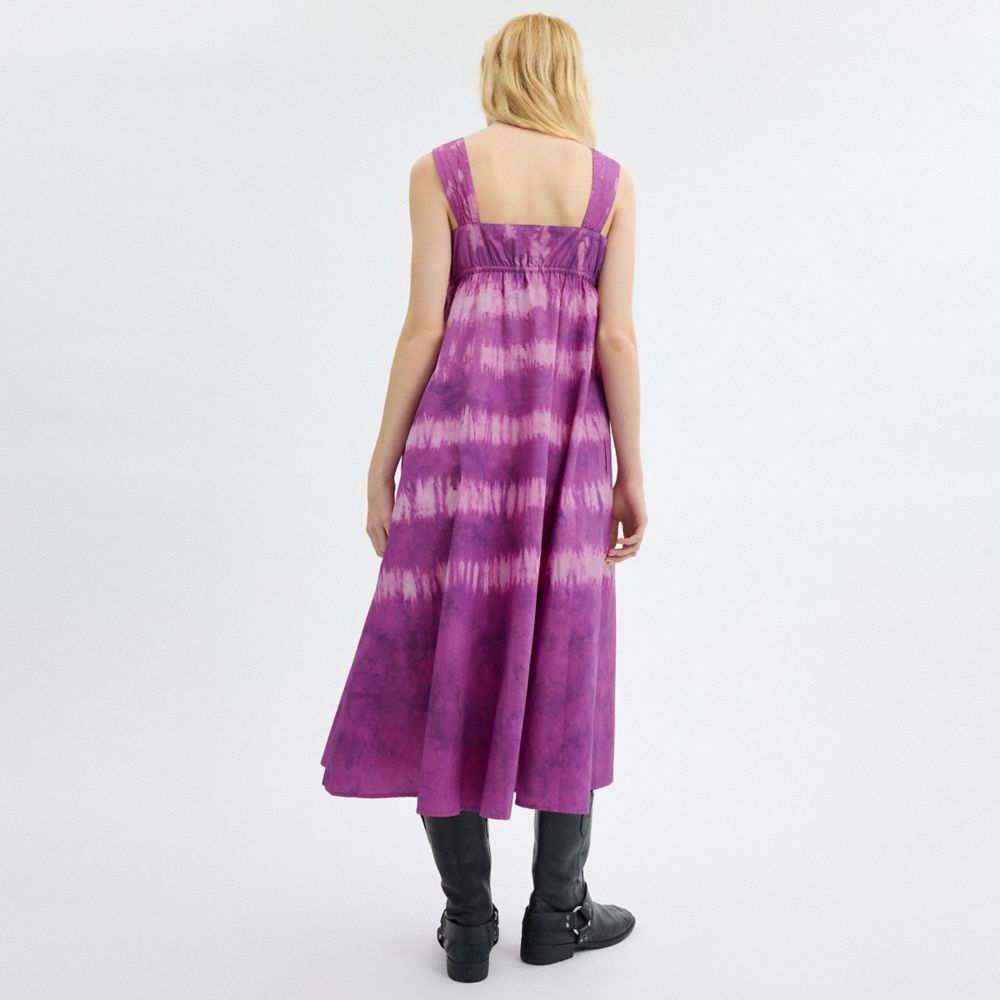 COACH®,TIE-DYE SLEEVELESS DRESS IN ORGANIC COTTON,Organic Cotton,Purple,Scale View