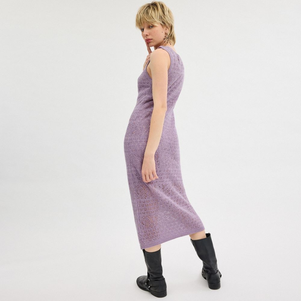 COACH®,LACE KNIT DRESS,Purple,Scale View
