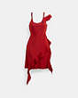 COACH®,MINI RUFFLE DRESS,Red,Front View