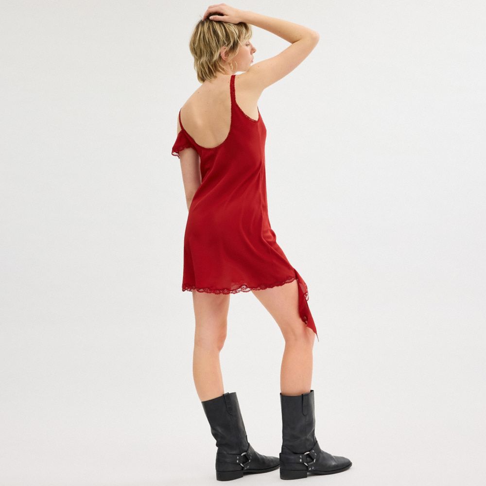 COACH®,MINI RUFFLE DRESS,Red,Scale View