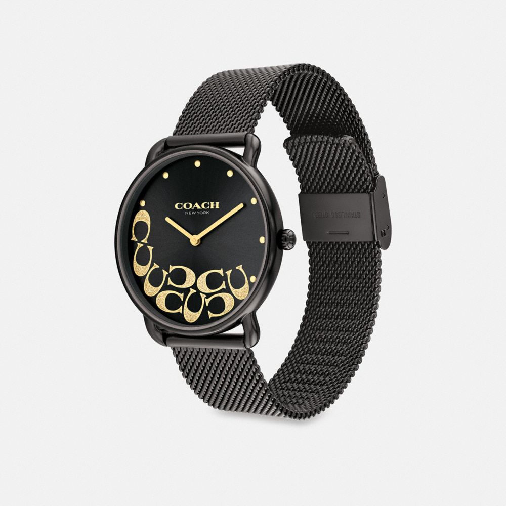 COACH®,ELLIOT WATCH, 36MM,Black,Angle View