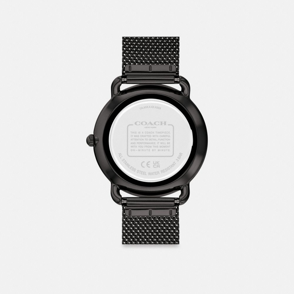 COACH®,ELLIOT WATCH, 36MM,Black,Back View