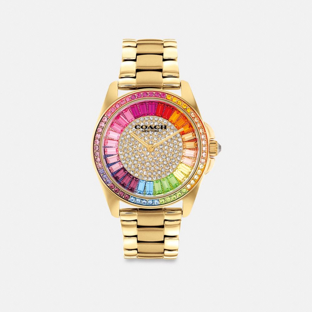 COACH®,GREYSON WATCH, 36MM,Rainbow,Front View