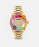 COACH®,GREYSON WATCH, 36MM,Rainbow,Front View