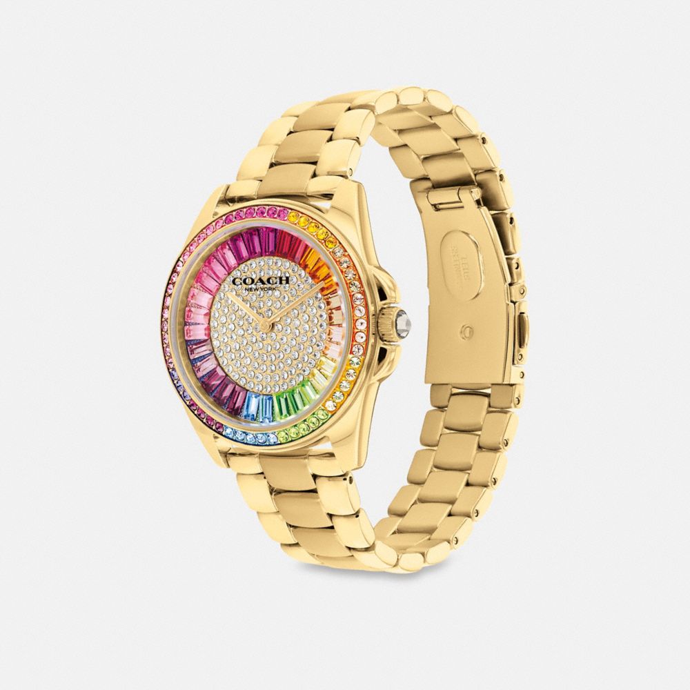 COACH®,MONTRE GREYSON, 36 MM,Arc-en-ciel,Angle View