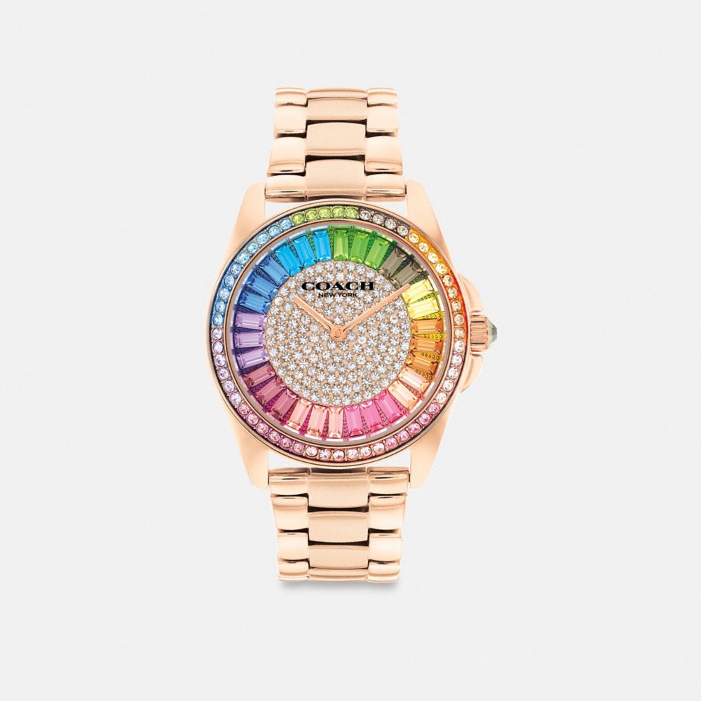 COACH®,GREYSON WATCH, 36MM,Rainbow,Front View