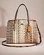 COACH®,RESTORED CHARLIE CARRYALL IN OMBRE SNAKESKIN,Gunmetal/Natural,Front View