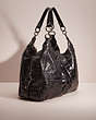 COACH®,RESTORED LARGE MAGGIE SHOULDER BAG,Embossed Leather,Silver/Black,Angle View