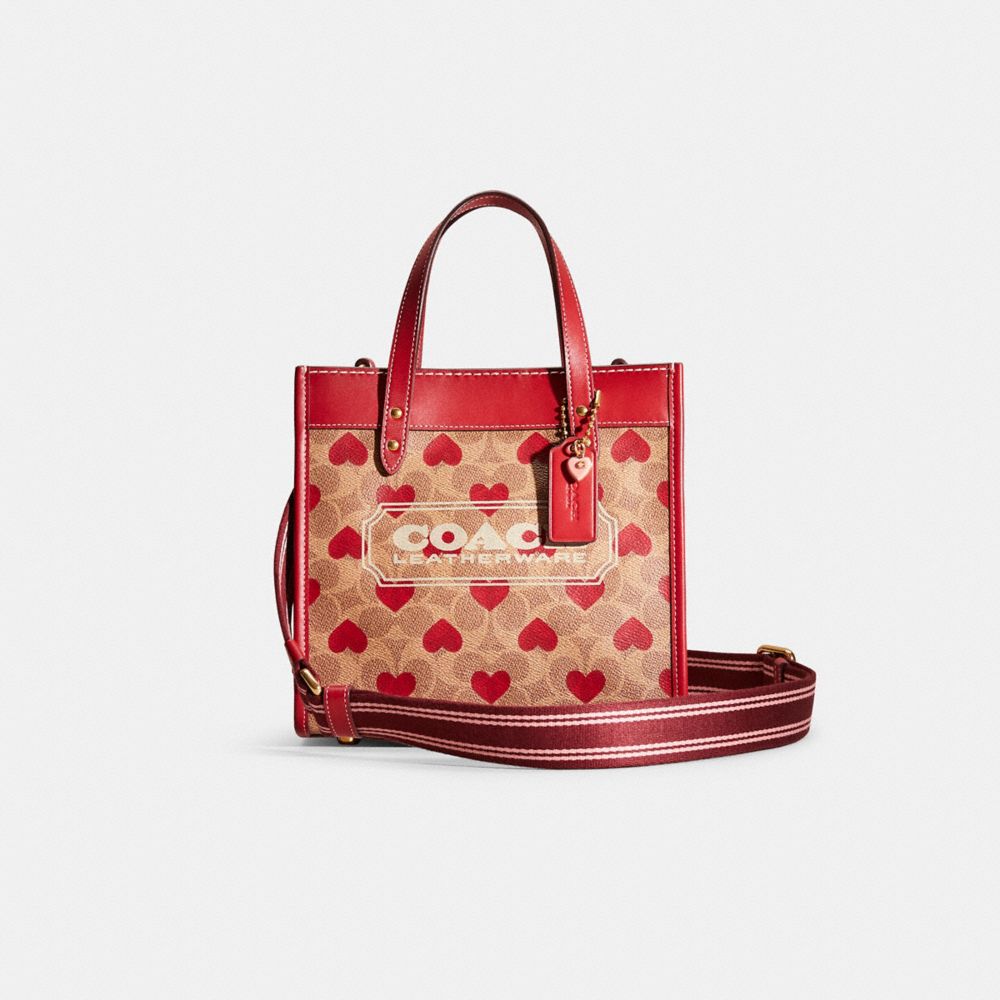 COACH Restored Field Tote 22 In Signature Canvas With Heart Print