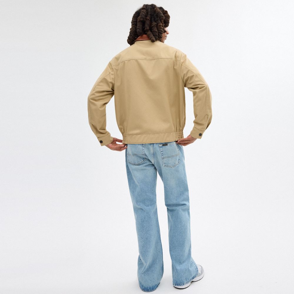 COACH®,Heritage Reversible Jacket,Cotton,Modal,Leather,Polyester,Jacket,Piping,Casual,Beige,Scale View