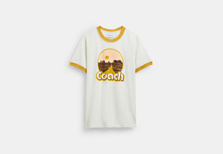 COACH®,ROADSIDE RINGER T-SHIRT,White,Front View image number 0