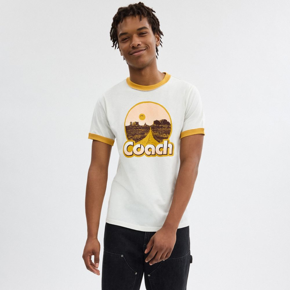 COACH®,T-SHIRT ROADSIDE RINGER,Blanc,Scale View