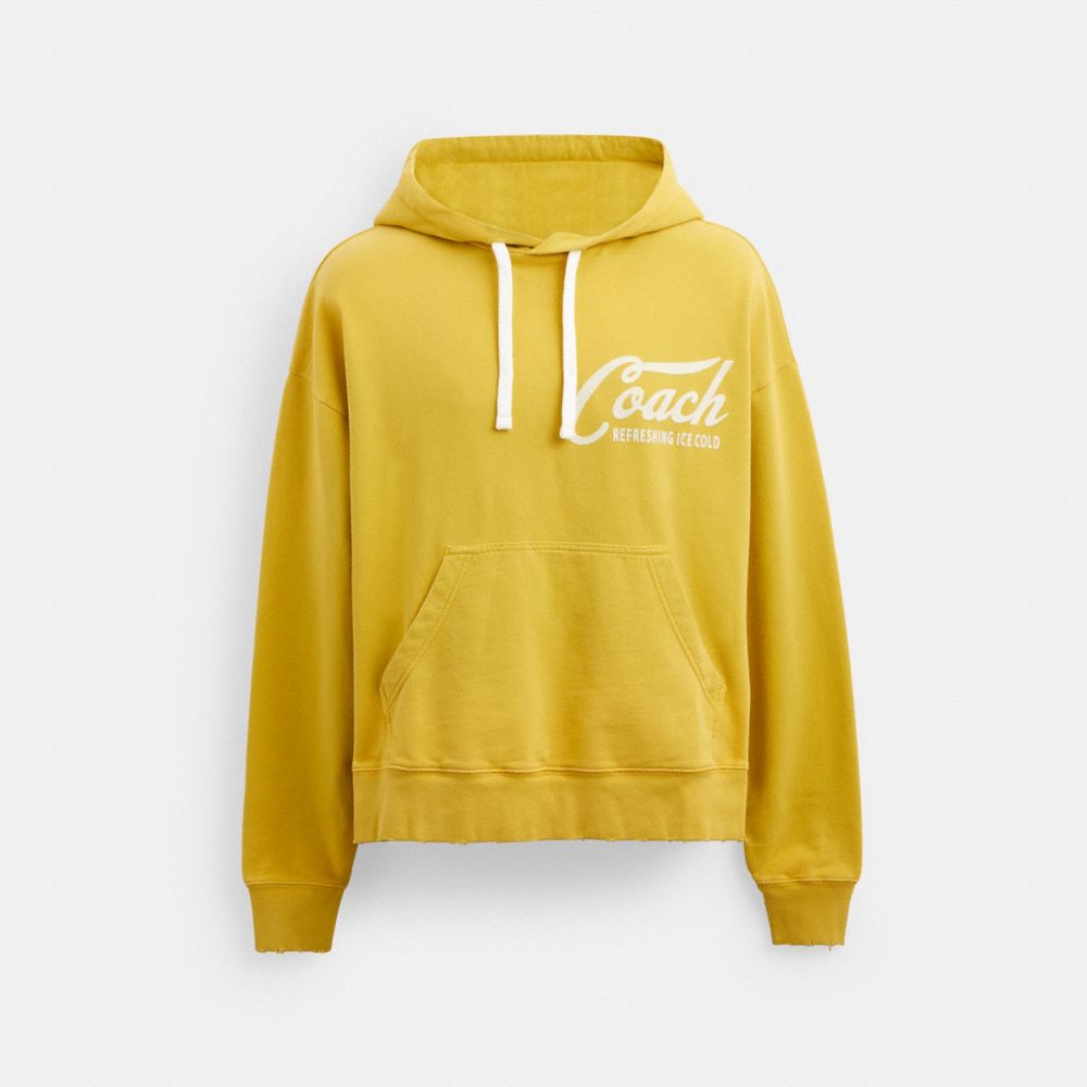 COACH®,AMERICANA HOODIE,cotton,Yellow,Front View image number 0