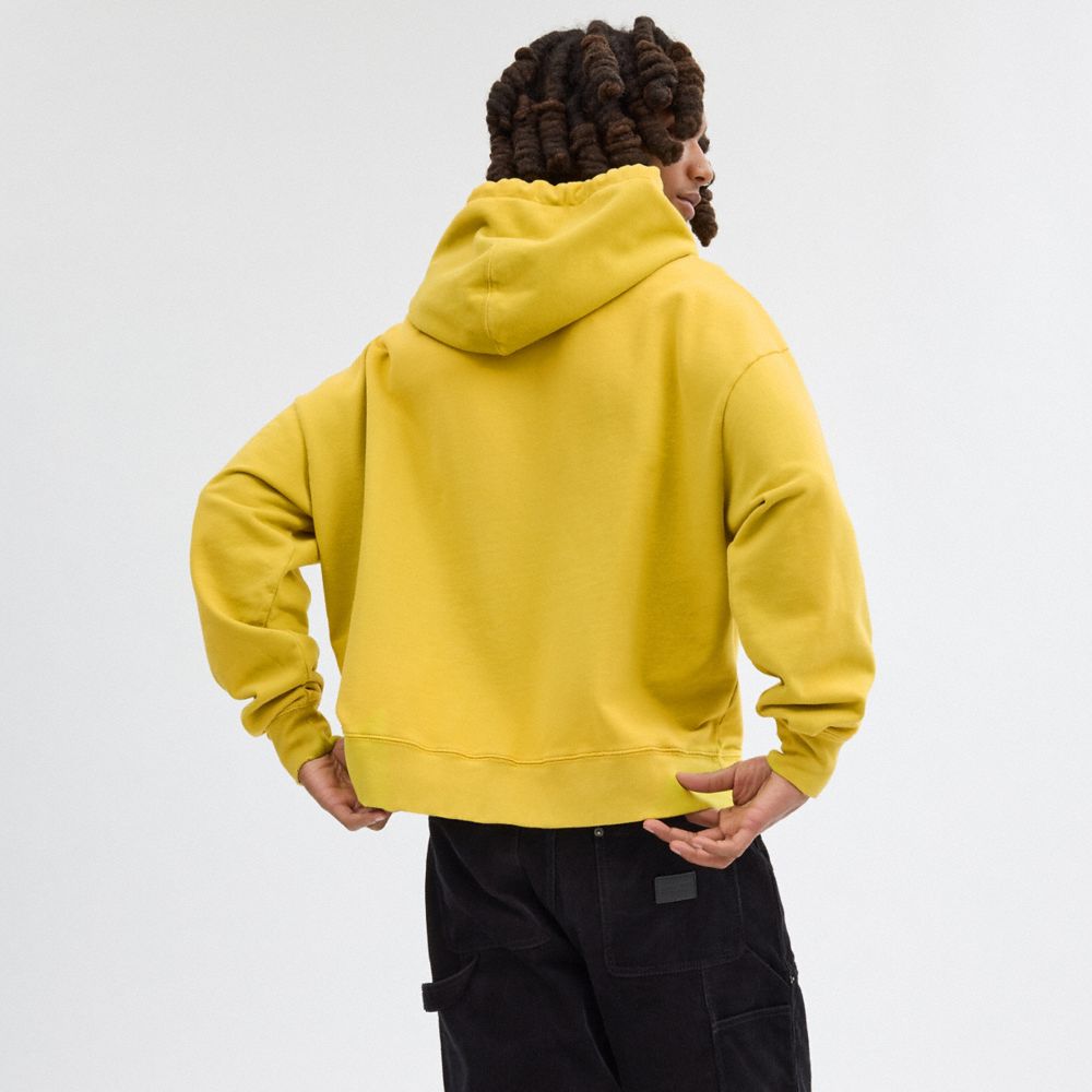 COACH®,Americana Hoodie,Cotton,Sweatshirt,Drawstring,Casual,Mustard,Scale View