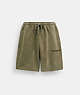 COACH®,GARMENT DYE PULL ON SHORTS,cotton,Olive,Front View