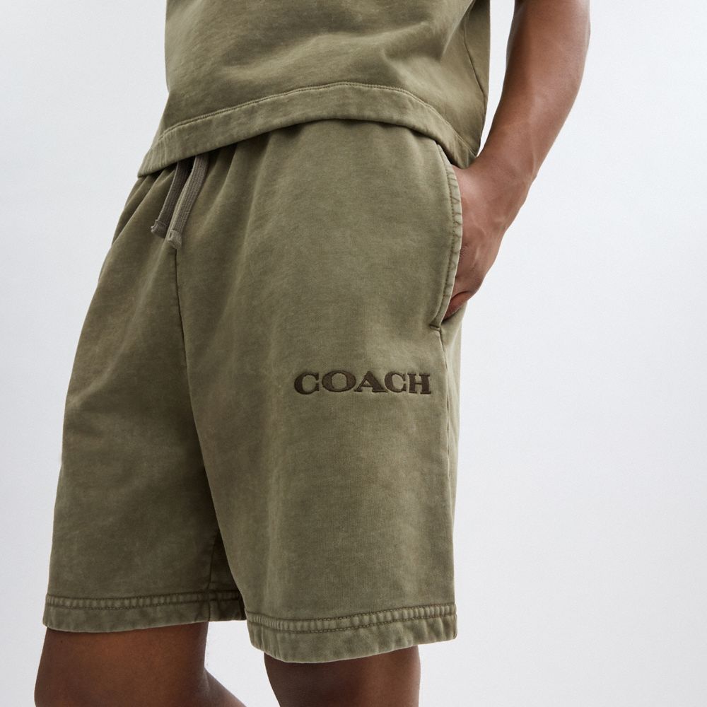 COACH®,SHORT À ENFILER TEINT EN PLONGÉE,coton,Olive,Detail View