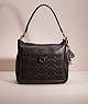 COACH®,UPCRAFTED CARY SHOULDER BAG,School Spirit,Brass/Black,Front View