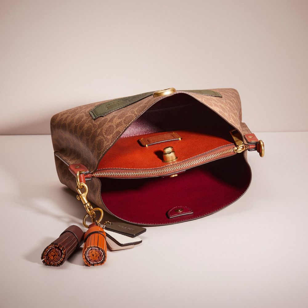 COACH®,Upcrafted Willow Shoulder Bag In Signature Canvas,,Inside View,Top View