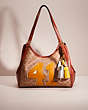 COACH®,UPCRAFTED LORI SHOULDER BAG IN SIGNATURE CANVAS,School Spirit,Brass/Tan/Rust,Front View