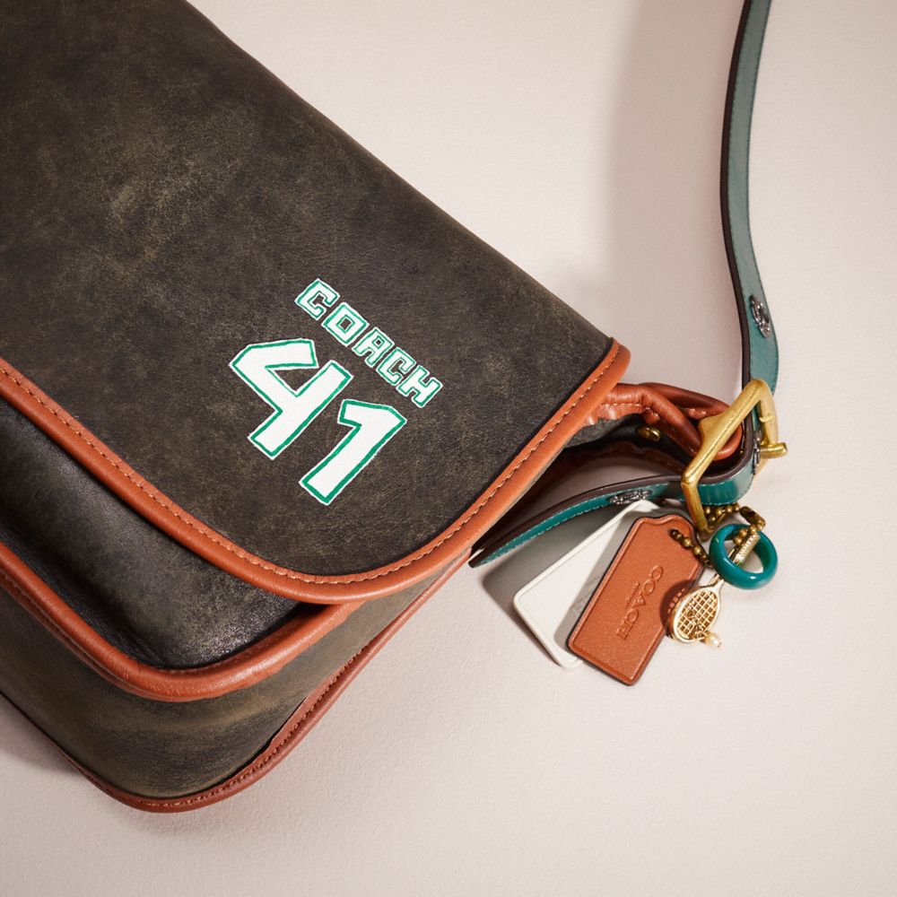COACH®,Upcrafted Vintage Patricia's Legacy Bag,Leather,Shoulder Bag,Piping,Logo,Word Embellishment,Casual,Black,Closer View