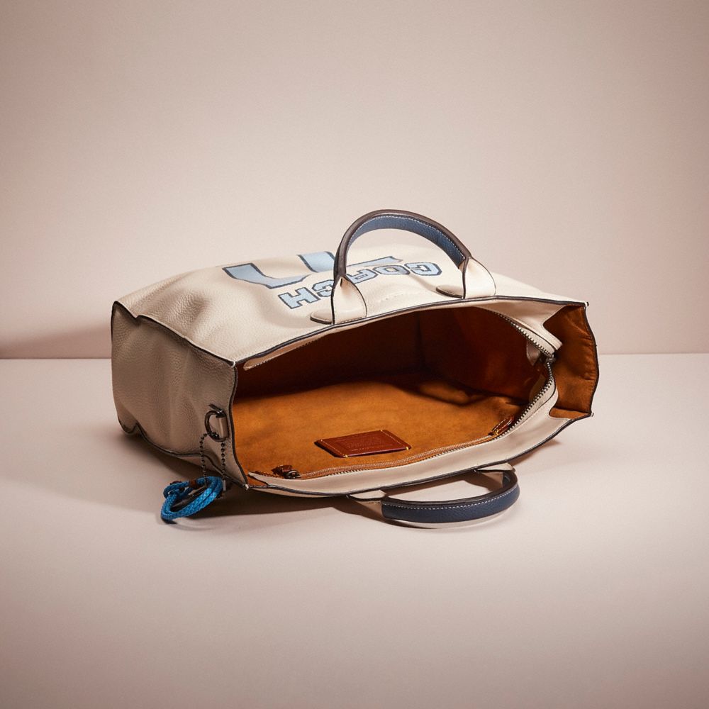 COACH®,UPCRAFTED GOTHAM TALL TOTE,School Spirit,Black Copper/Steam,Inside View,Top View