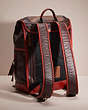 COACH®,UPCRAFTED LEAGUE FLAP BACKPACK IN COLORBLOCK,Black Copper/Oxblood,Angle View
