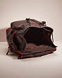 COACH®,UPCRAFTED LEAGUE FLAP BACKPACK IN COLORBLOCK,Black Copper/Oxblood,Inside View,Top View