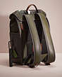 COACH®,UPCRAFTED LEAGUE FLAP BACKPACK IN COLORBLOCK,Black Copper/Dark Shamrock Multi,Angle View
