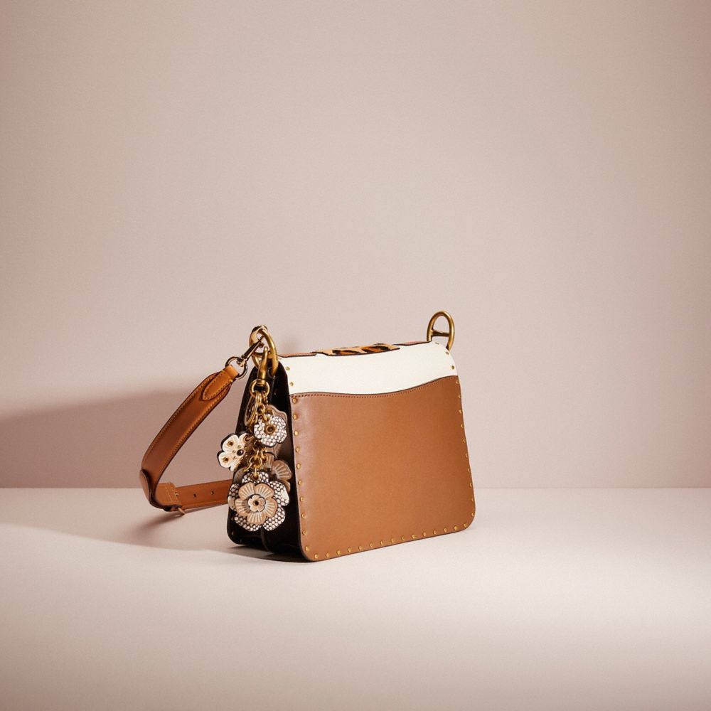 COACH®,UPCRAFTED BEAT SHOULDER BAG IN COLORBLOCK WITH RIVETS,Brass/Vintage Khaki Multi,Angle View