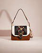 COACH®,UPCRAFTED BEAT SHOULDER BAG IN COLORBLOCK WITH RIVETS,Brass/Vintage Khaki Multi,Front View