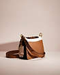 COACH®,UPCRAFTED BEAT SHOULDER BAG IN COLORBLOCK WITH RIVETS,Brass/Vintage Khaki Multi,Angle View
