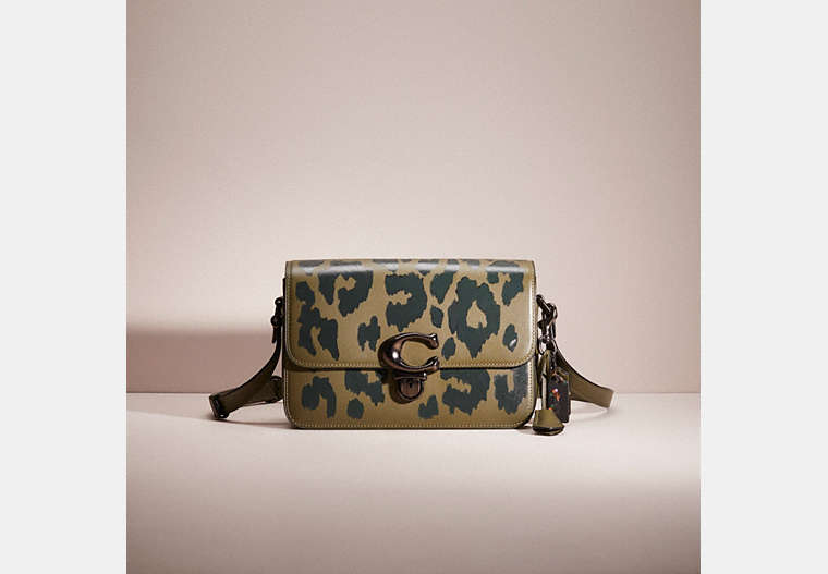 COACH®,UPCRAFTED STUDIO SHOULDER BAG,Pewter/Army Green,Front View