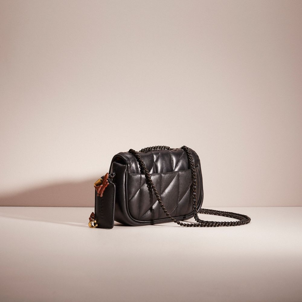 COACH®,UPCRAFTED PILLOW MADISON SHOULDER BAG 18 WITH QUILTING,Pewter/Black,Angle View