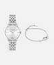 COACH®,ELLIOT WATCH GIFT SET, 28MM,Stainless Steel,Stainless Steel,Front View