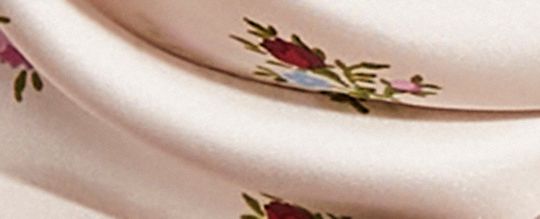 Restored Cross Stitch Floral Print Silk Hanky