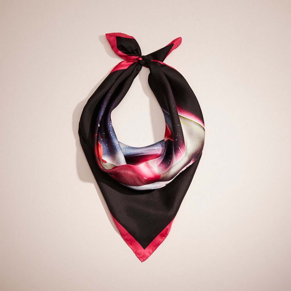 COACH®,Restored Retro Coach Martini Print Silk Bandana,,Front View