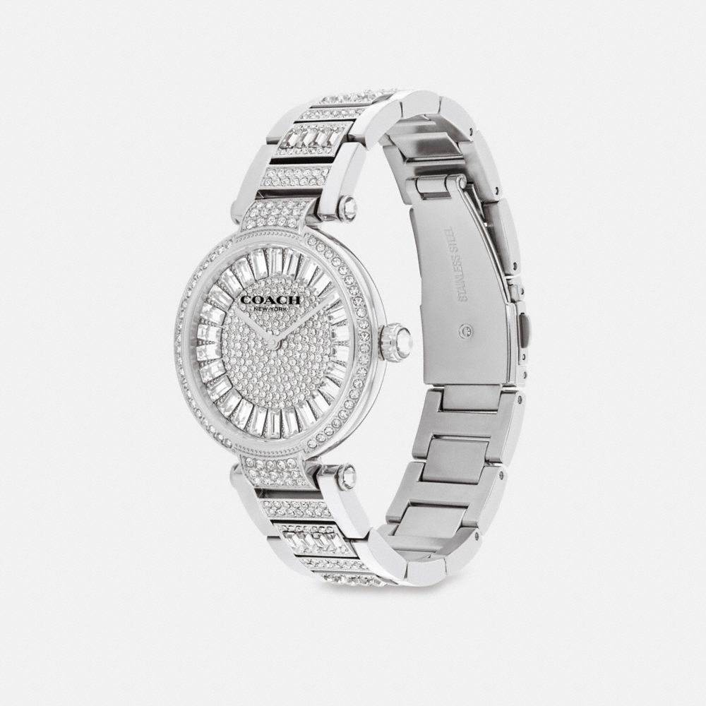COACH®,CARY WATCH, 34MM,Stainless Steel,Angle View