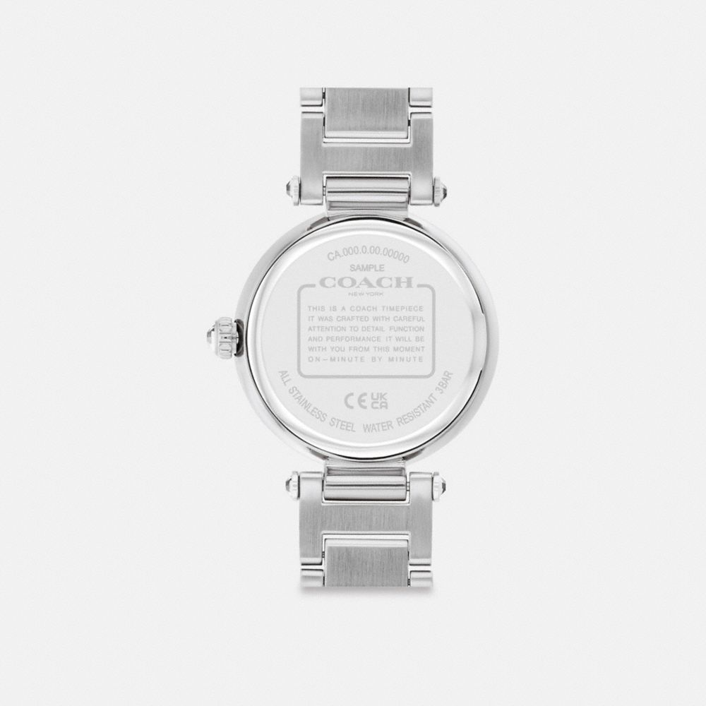 COACH®,CARY WATCH, 34MM,Stainless Steel,Back View