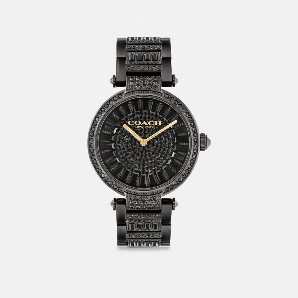 COACH®,CARY WATCH, 34MM,Black,Front View