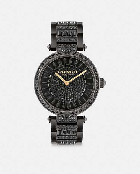 COACH®,CARY WATCH, 34MM,Black,Front View