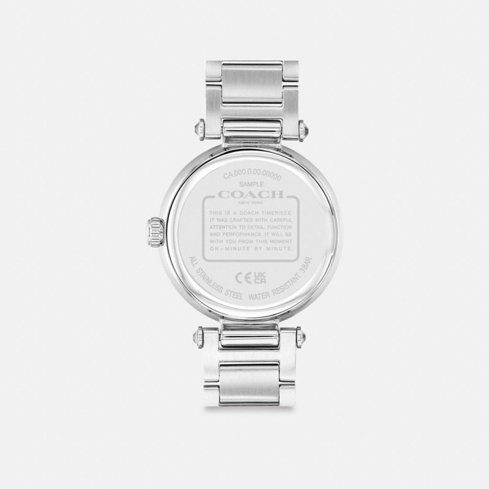 COACH®,CARY WATCH, 34MM,Stainless Steel,Stainless Steel,Back View