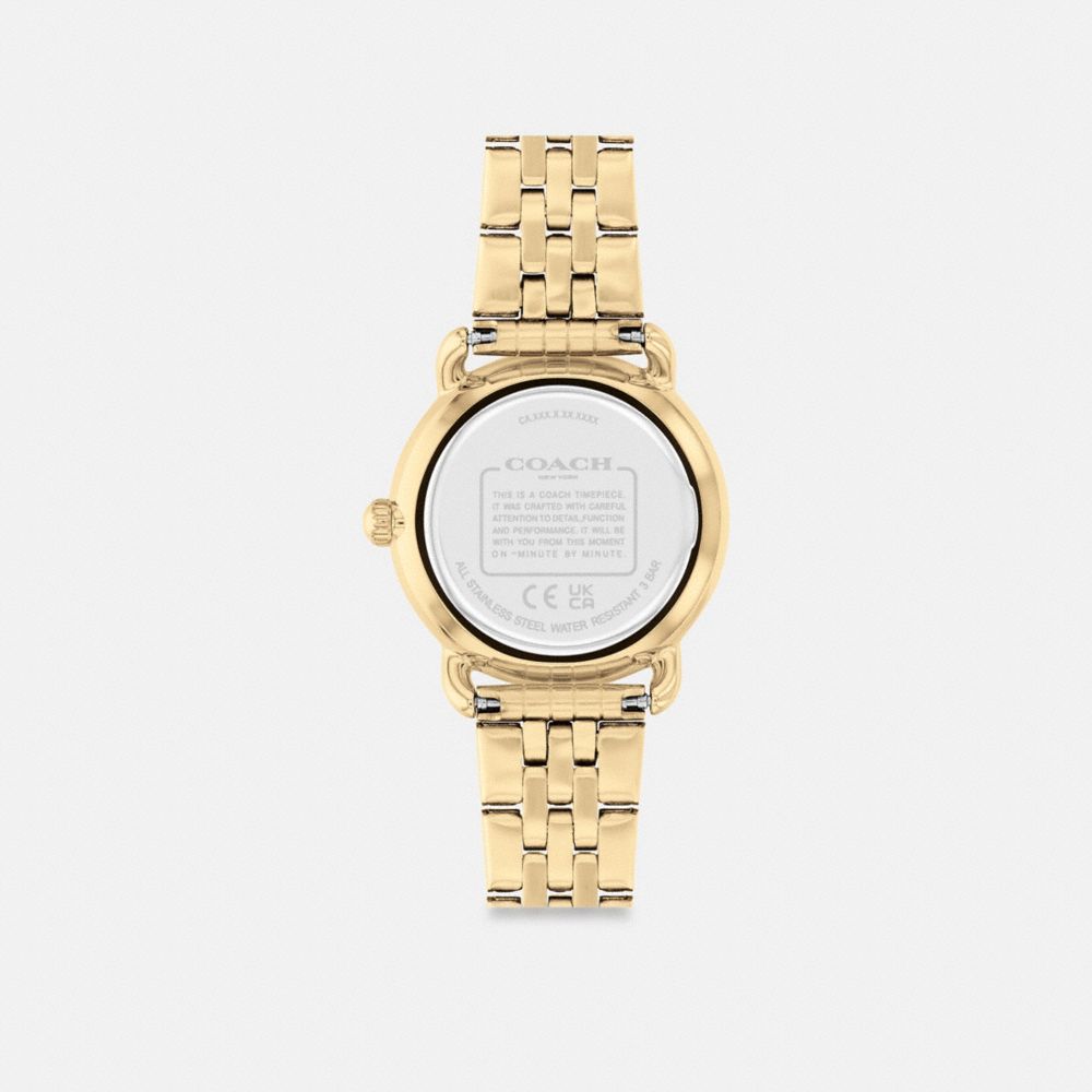 COACH®,ELLIOT WATCH, 28MM,Gold,Back View