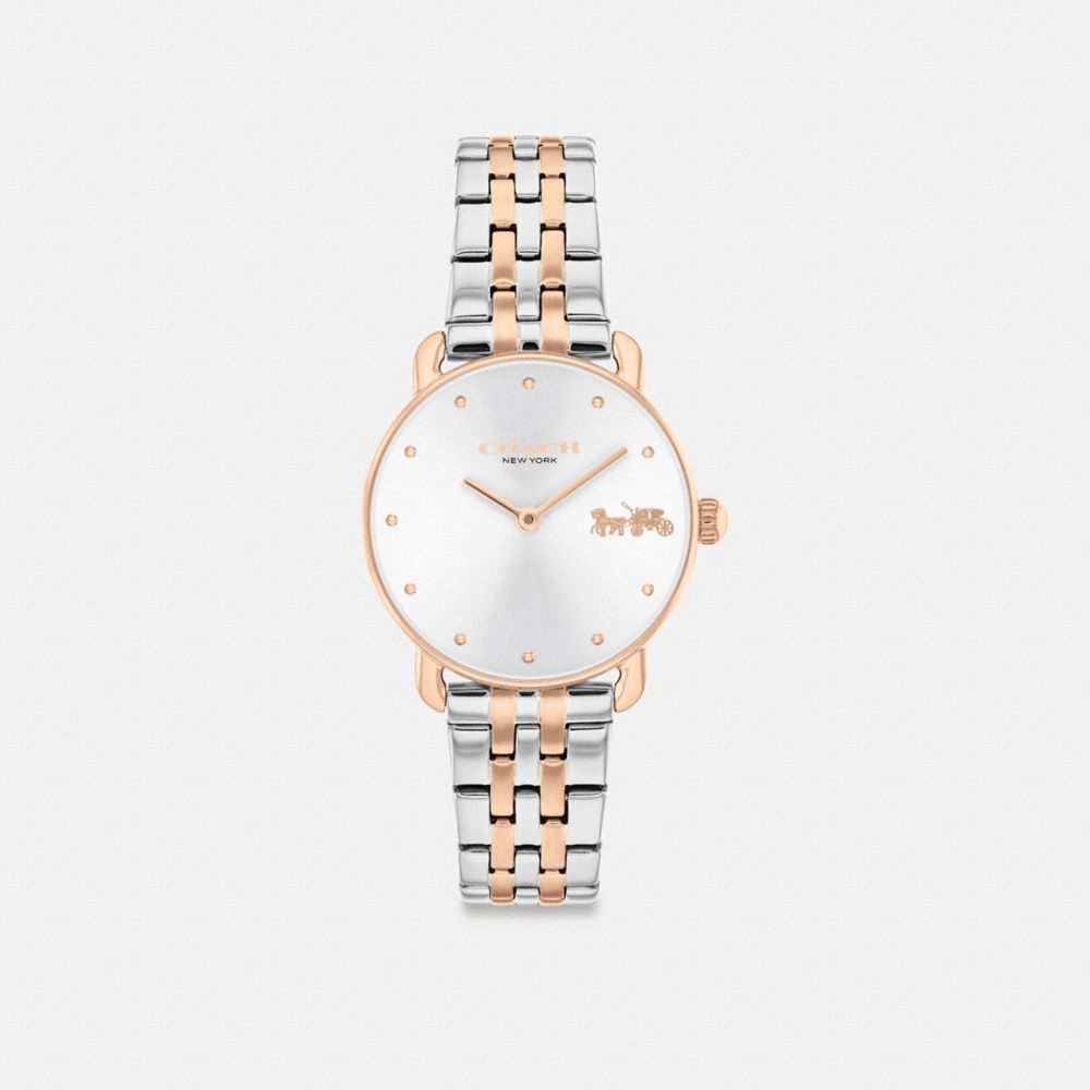 COACH®,MONTRE ELLIOT, 28 MM,Acier inoxydable,Bicolore,Front View