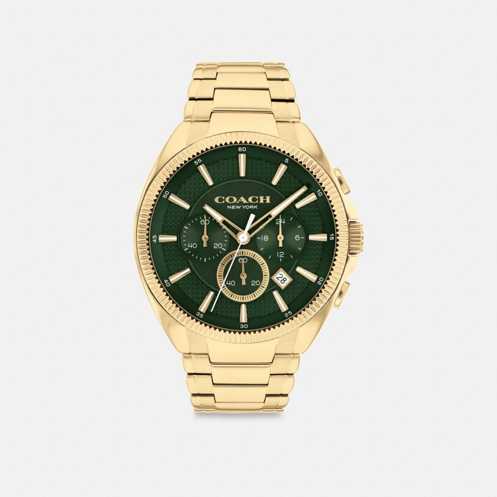 COACH®,JACKSON WATCH, 45MM,Gold,Front View