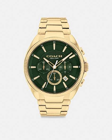 COACH®,JACKSON WATCH, 45MM,Gold,Front View