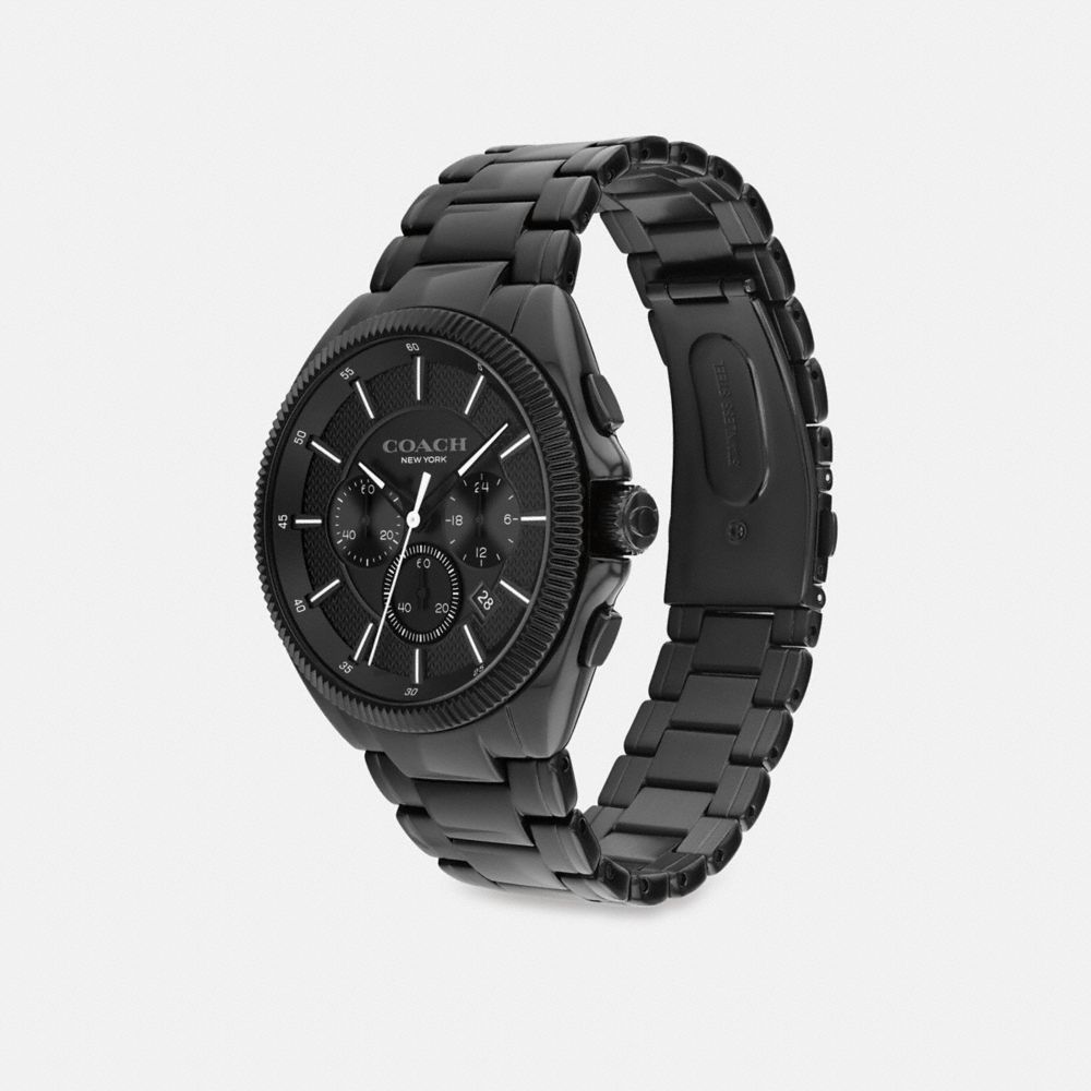 COACH®,JACKSON WATCH, 45MM,Black,Angle View