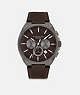 COACH®,JACKSON WATCH, 45MM,Brown,Front View